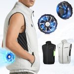 无袖制冷背心空调服带风扇户外钓鱼防暑马甲 - 图片 2