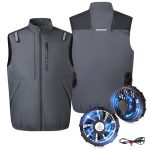 夏季清凉工装空调服带风扇建筑汽修工作服防晒反光条 - 图片 3