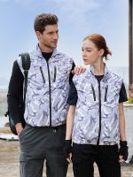 夏季空调服马甲工作服男女带风扇衣服制冷降温薄款户外工装背心 - 图片 3
