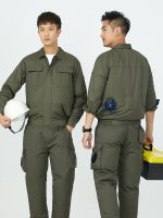 12V升压线方案空调服男夏季制冷降温带风扇充电工作服单上衣 - 图片 4