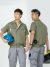 夏季短袖带风扇衣服降温工作服男款空调服工地劳保服充电制冷衣服 - 图片 4
