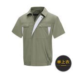 夏季短袖带风扇衣服降温工作服男款空调服工地劳保服充电制冷衣服 - 图片 14