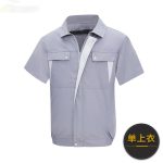 夏季短袖带风扇衣服降温工作服男款空调服工地劳保服充电制冷衣服 - 图片 10